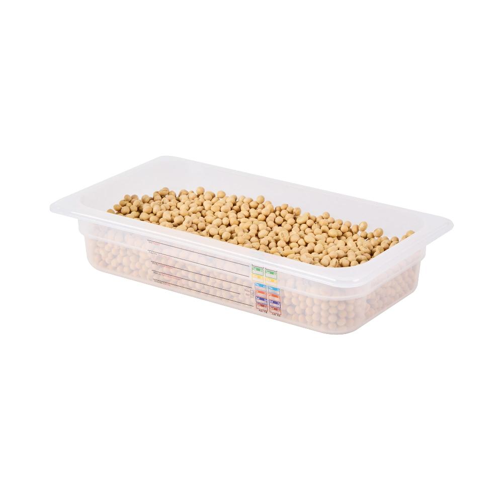 restaurantware Met Lux Rectangle White Polypropylene 1/3 Size Food Pan - 2.5" Deep with Label - 10 count box