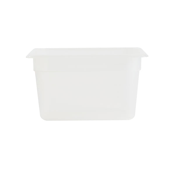 Restaurantware Met Lux Rectangle White Polypropylene 1/4 Size Food Pan - 6" Deep With Label - 10 Count Box