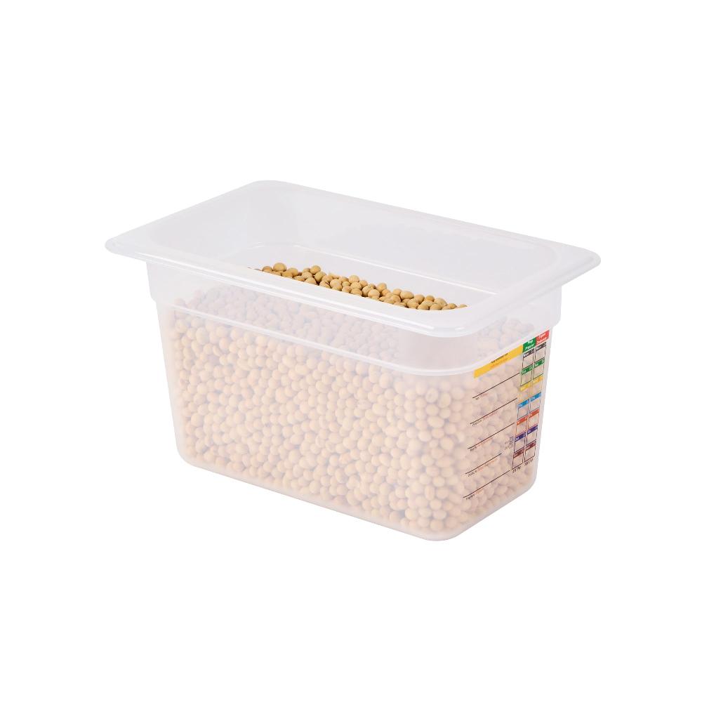 restaurantware Met Lux Rectangle White Polypropylene 1/4 Size Food Pan - 6" Deep with Label - 10 count box