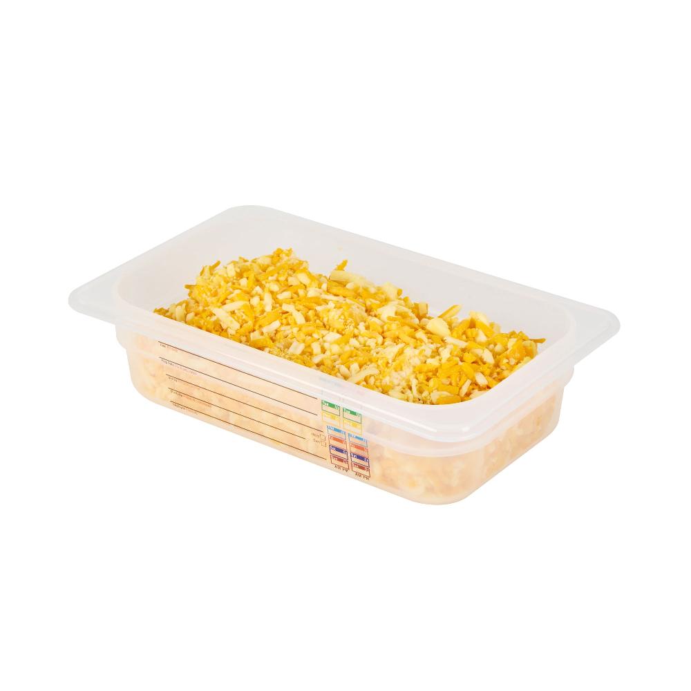 restaurantware Met Lux Rectangle White Polypropylene 1/4 Size Food Pan - 2.5" Deep with Label - 10 count box