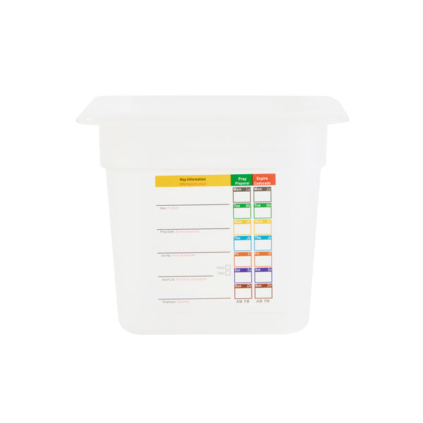 Restaurantware Met Lux Rectangle White Polypropylene 1/9 Size Food Pan - 6" Deep With Label - 10 Count Box