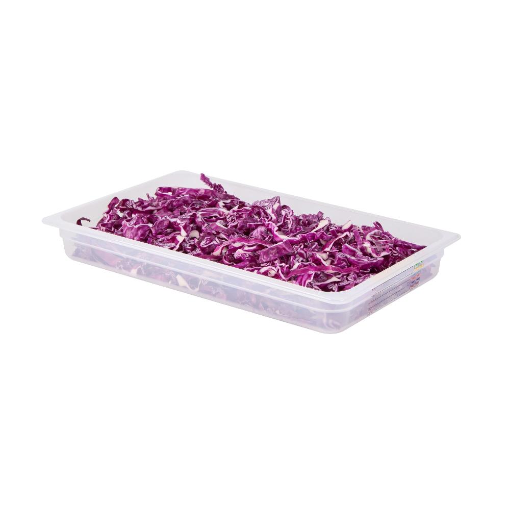restaurantware Met Lux Rectangle White Polypropylene Full Size Food Pan - 2.5" Deep with Label - 10 count box