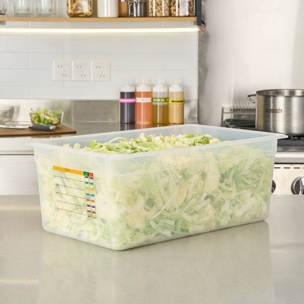 Restaurantware Met Lux Rectangle White Polypropylene Full Size Food Pan - 8" Deep With Label - 10 Count Box