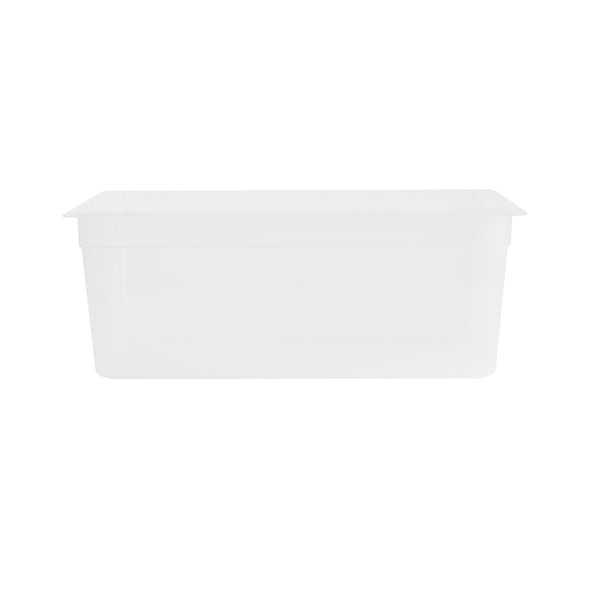 Restaurantware Met Lux Rectangle White Polypropylene Full Size Food Pan - 8" Deep With Label - 10 Count Box