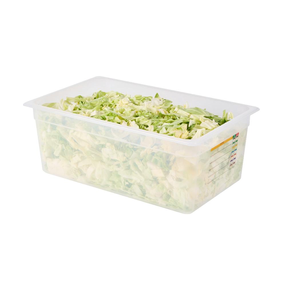 restaurantware Met Lux Rectangle White Polypropylene Full Size Food Pan - 8" Deep with Label - 10 count box