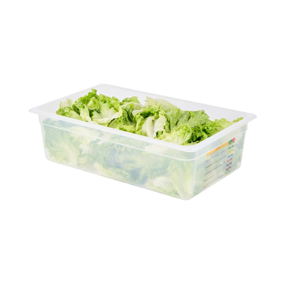 restaurantware Met Lux Rectangle White Polypropylene Full Size Food Pan - 6" Deep with Label - 10 count box