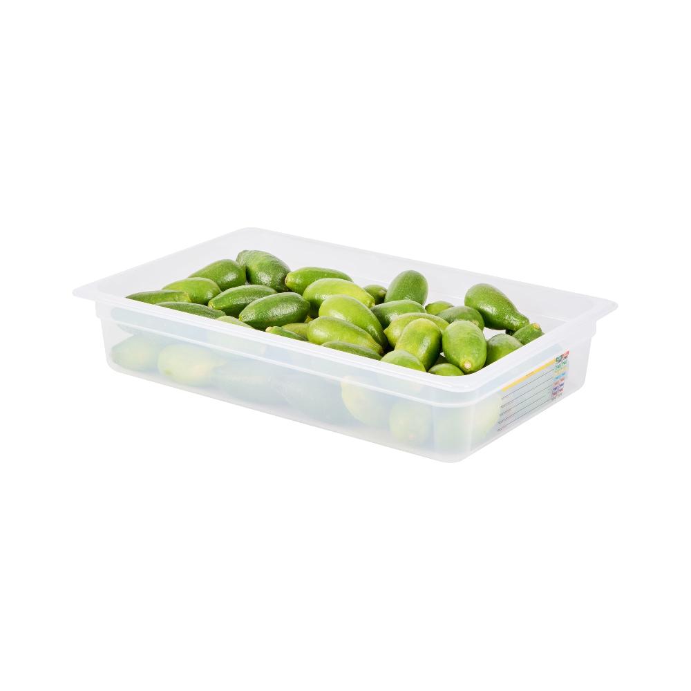 restaurantware Met Lux Rectangle White Polypropylene Full Size Food Pan - 4" Deep with Label - 10 count box