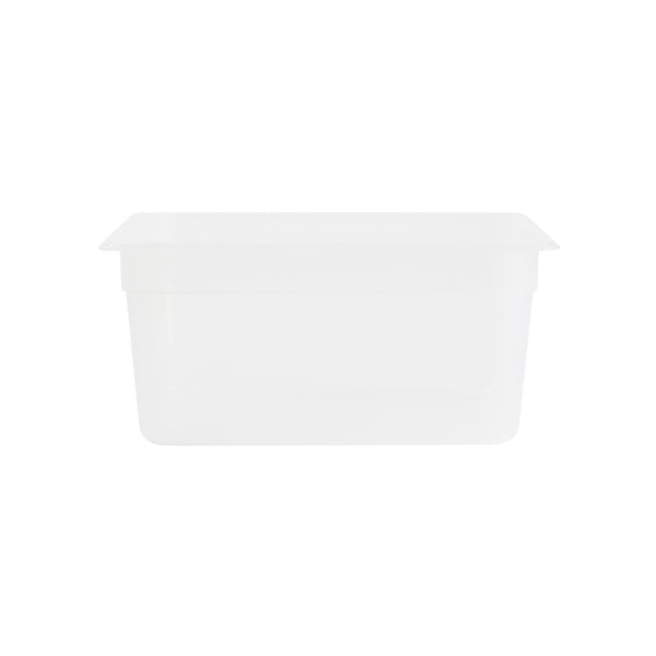 Restaurantware Met Lux Rectangle White Polypropylene Half Size Food Pan - 6" Deep With Label - 10 Count Box