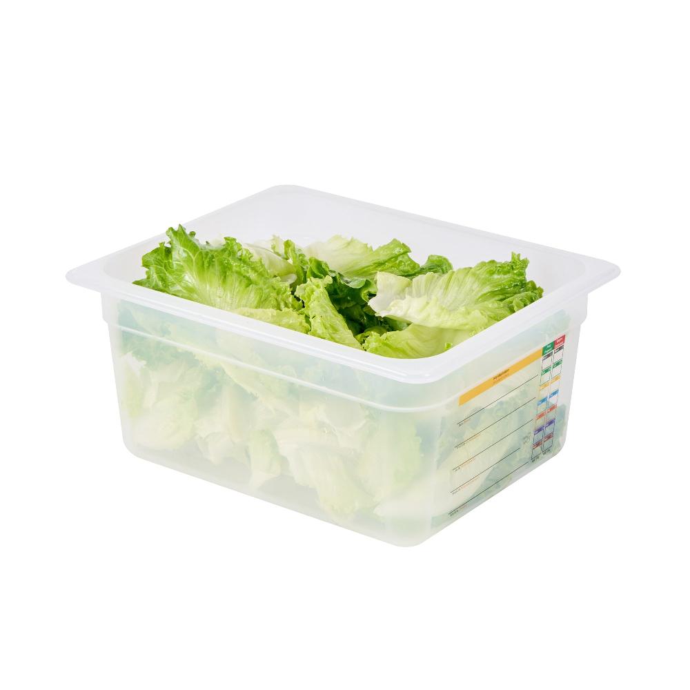restaurantware Met Lux Rectangle White Polypropylene Half Size Food Pan - 6" Deep with Label - 10 count box
