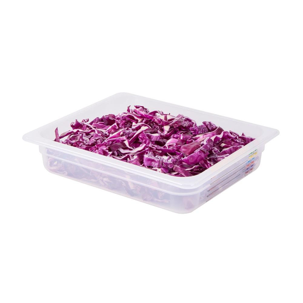 restaurantware Met Lux Rectangle White Polypropylene Half Size Food Pan - 2.5" Deep with Label - 10 count box