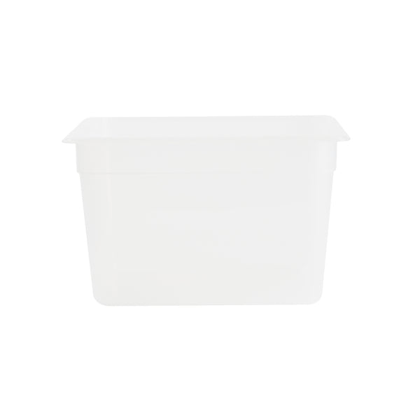 Restaurantware Met Lux Rectangle White Polypropylene Half Size Food Pan - 8" Deep With Label - 10 Count Box