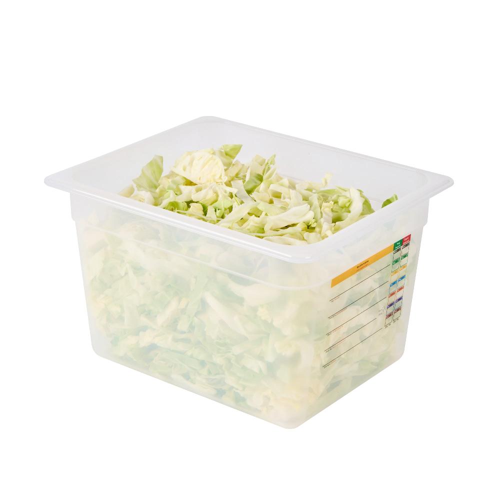 restaurantware Met Lux Rectangle White Polypropylene Half Size Food Pan - 8" Deep with Label - 10 count box
