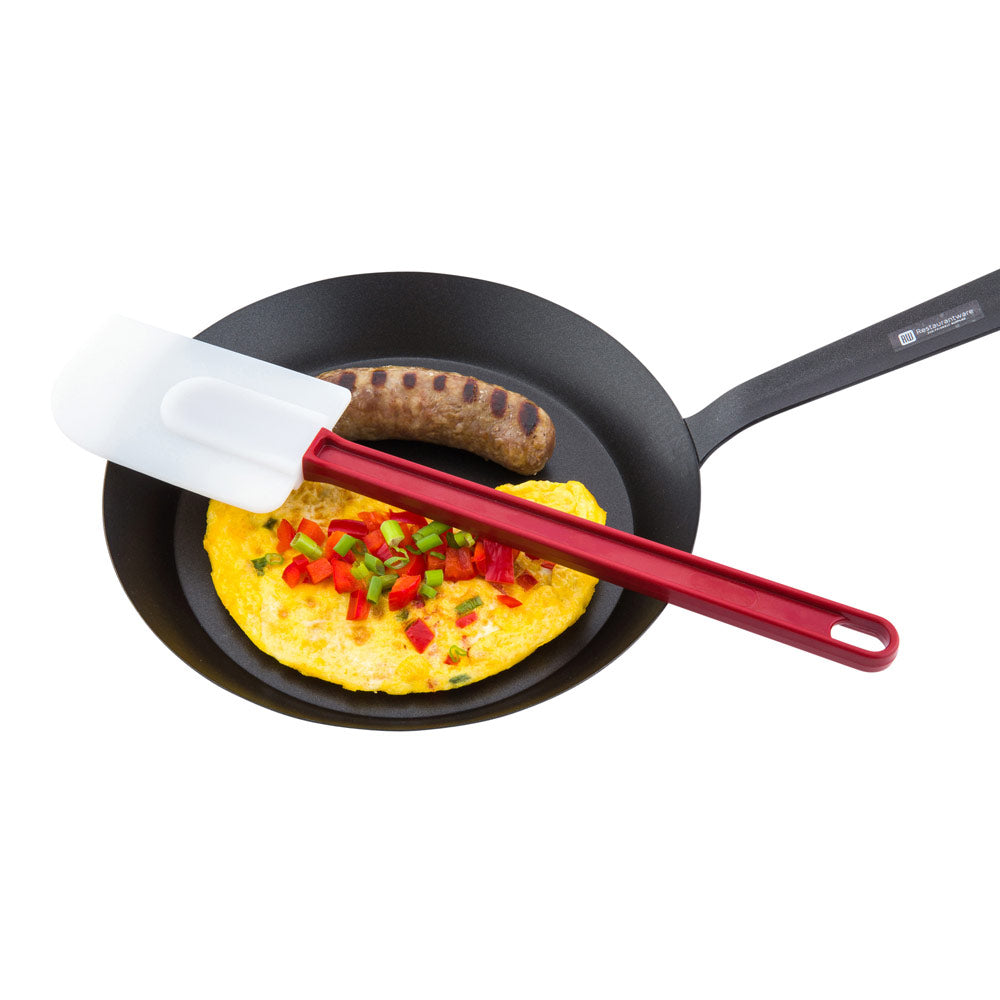 restaurantware Met Lux Red High Temperature Rubber Spatula - Flat - 14" - 1 count box