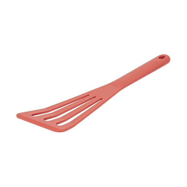 Restaurantware Met Lux Red Silicone High Temperature Slotted Turner / Spatula - 12 1/4" - 1 Count Box