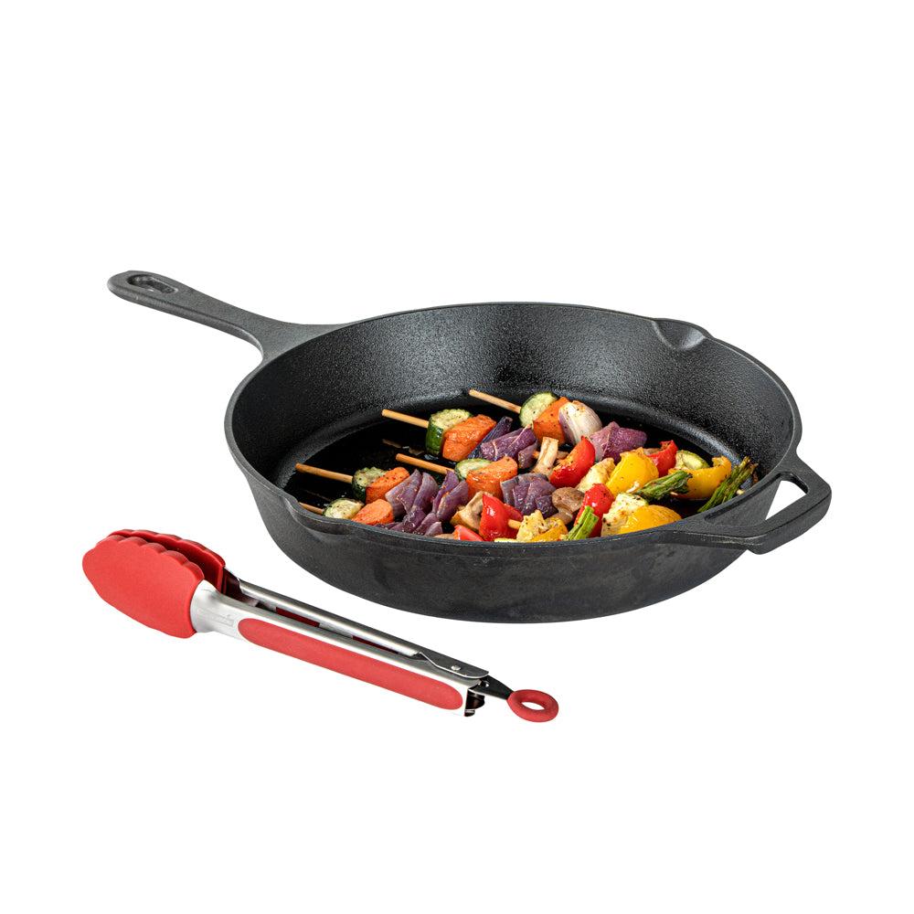restaurantware Met Lux Red Stainless Steel Kitchen Tong - Scalloped - 9" x 1 1/2" x 1" - 1 count box
