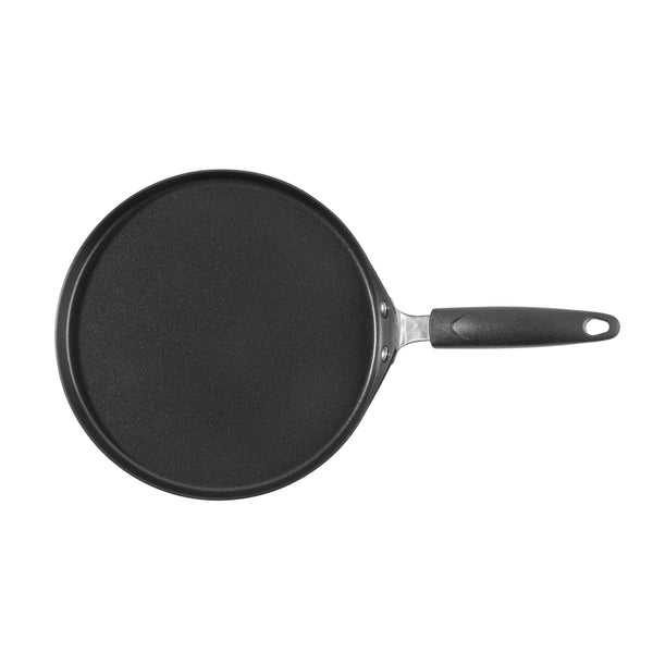 Restaurantware Met Lux Round Aluminum Griddle - Non-Stick With Bakelite Handles - 10" - 10 Count Box