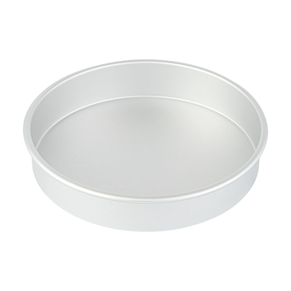 Restaurantware Met Lux Round Aluminum Straight-Sided Cake Pan - 10" X 10" X 2" - 12 Count Box