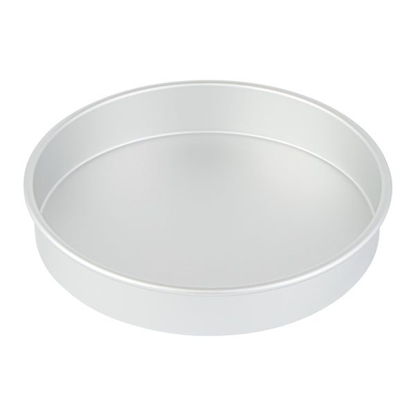 Restaurantware Met Lux Round Aluminum Straight-Sided Cake Pan - 11" X 11" X 2" - 12 Count Box