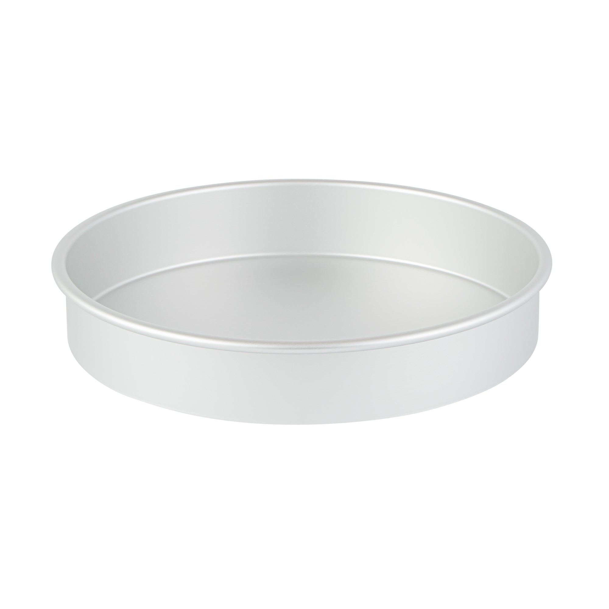 restaurantware Met Lux Round Aluminum Straight-Sided Cake Pan - 11" x 11" x 2" - 12 count box