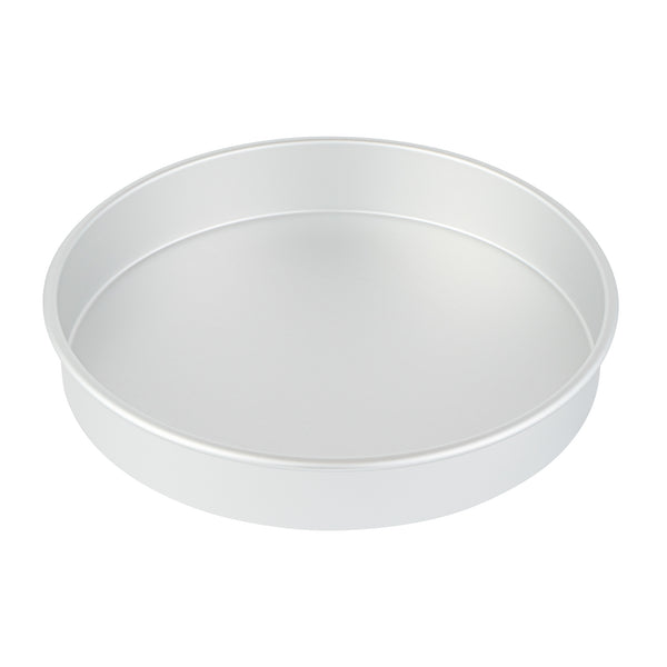 Restaurantware Met Lux Round Aluminum Straight-Sided Cake Pan - 12" X 12" X 2" - 12 Count Box
