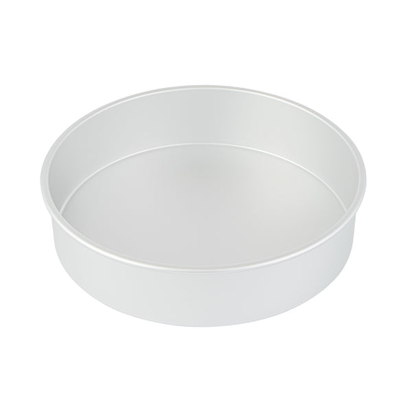 Restaurantware Met Lux Round Aluminum Straight-Sided Cake Pan - 12" X 12" X 3" - 12 Count Box