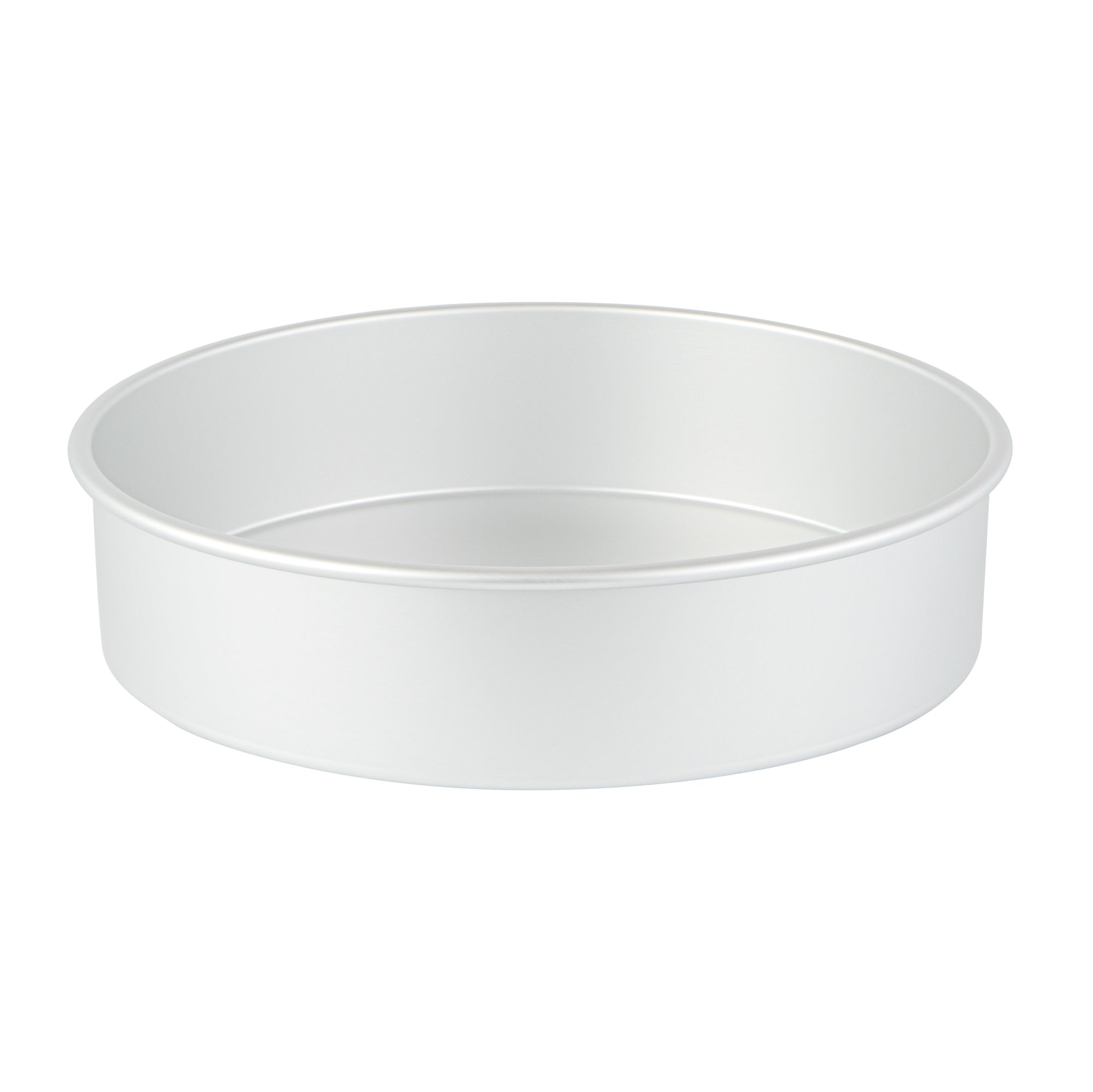 restaurantware Met Lux Round Aluminum Straight-Sided Cake Pan - 12" x 12" x 3" - 12 count box