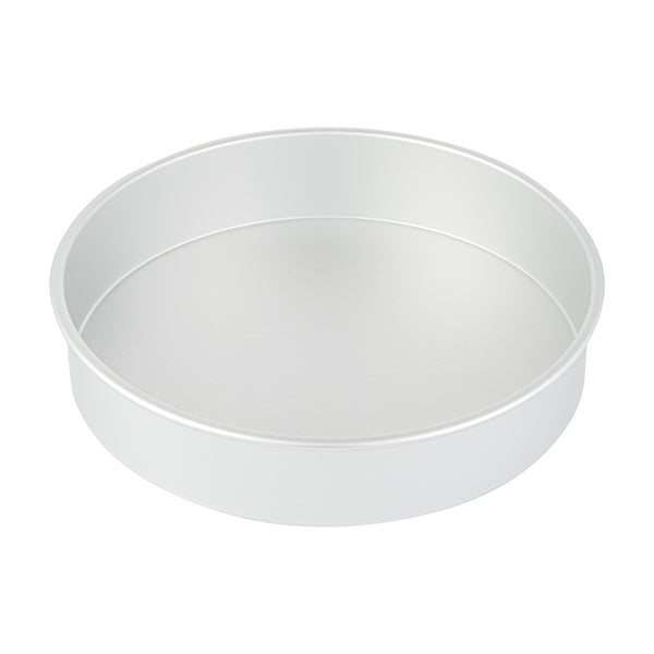 Restaurantware Met Lux Round Aluminum Straight-Sided Cake Pan - 14" X 14" X 3" - 12 Count Box