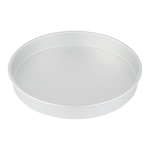 Restaurantware Met Lux Round Aluminum Straight-Sided Cake Pan - 14" X 14" X 2" - 12 Count Box