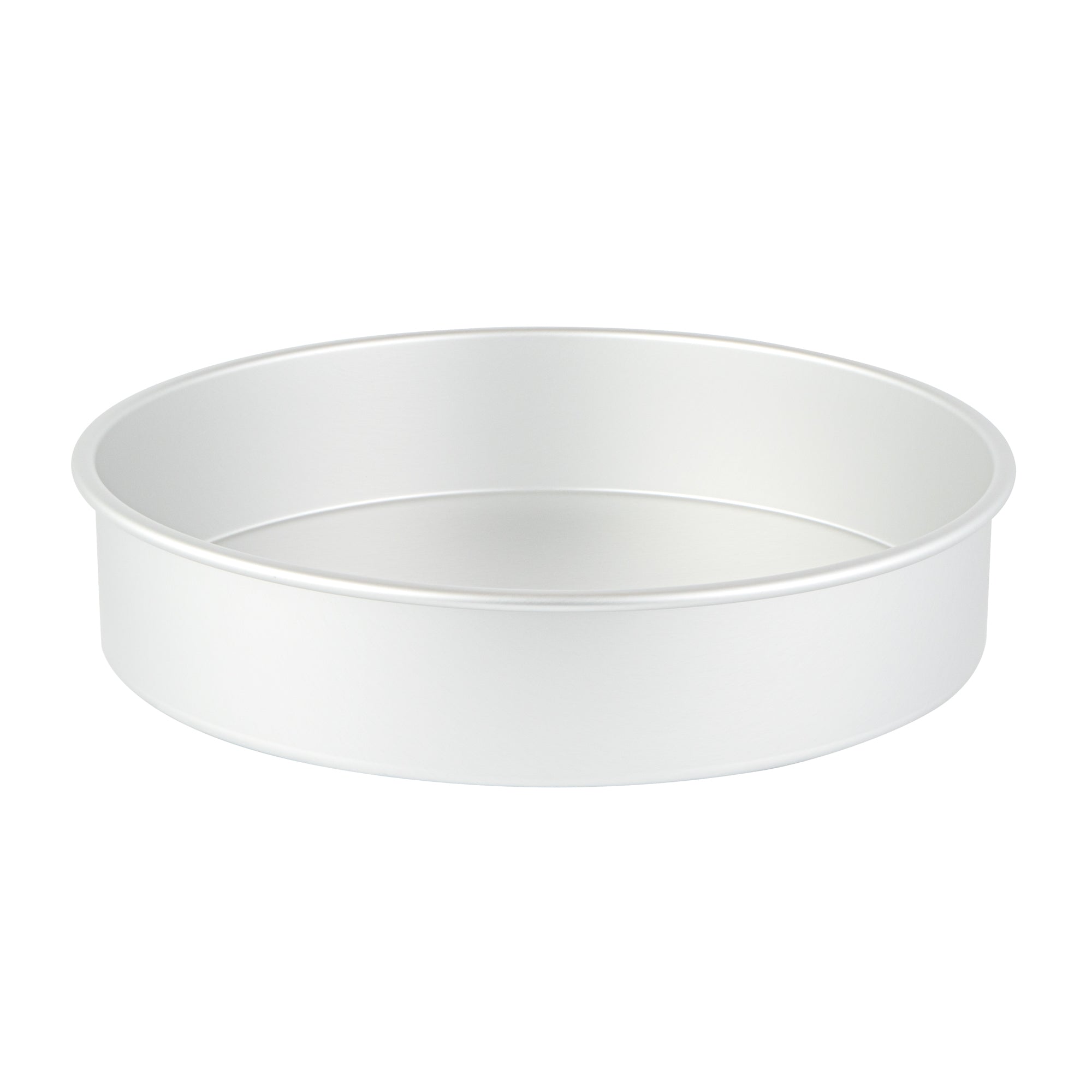 restaurantware Met Lux Round Aluminum Straight-Sided Cake Pan - 14" x 14" x 3" - 12 count box