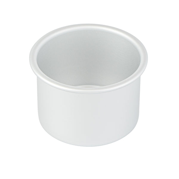 Restaurantware Met Lux Round Aluminum Straight-Sided Cake Pan - 4" X 4" X 3" - 12 Count Box