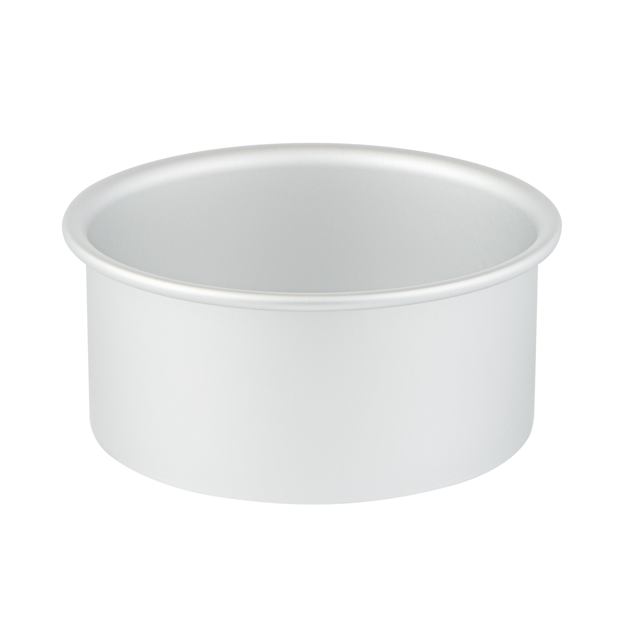 restaurantware Met Lux Round Aluminum Straight-Sided Cake Pan - 6" x 6" x 3" - 12 count box