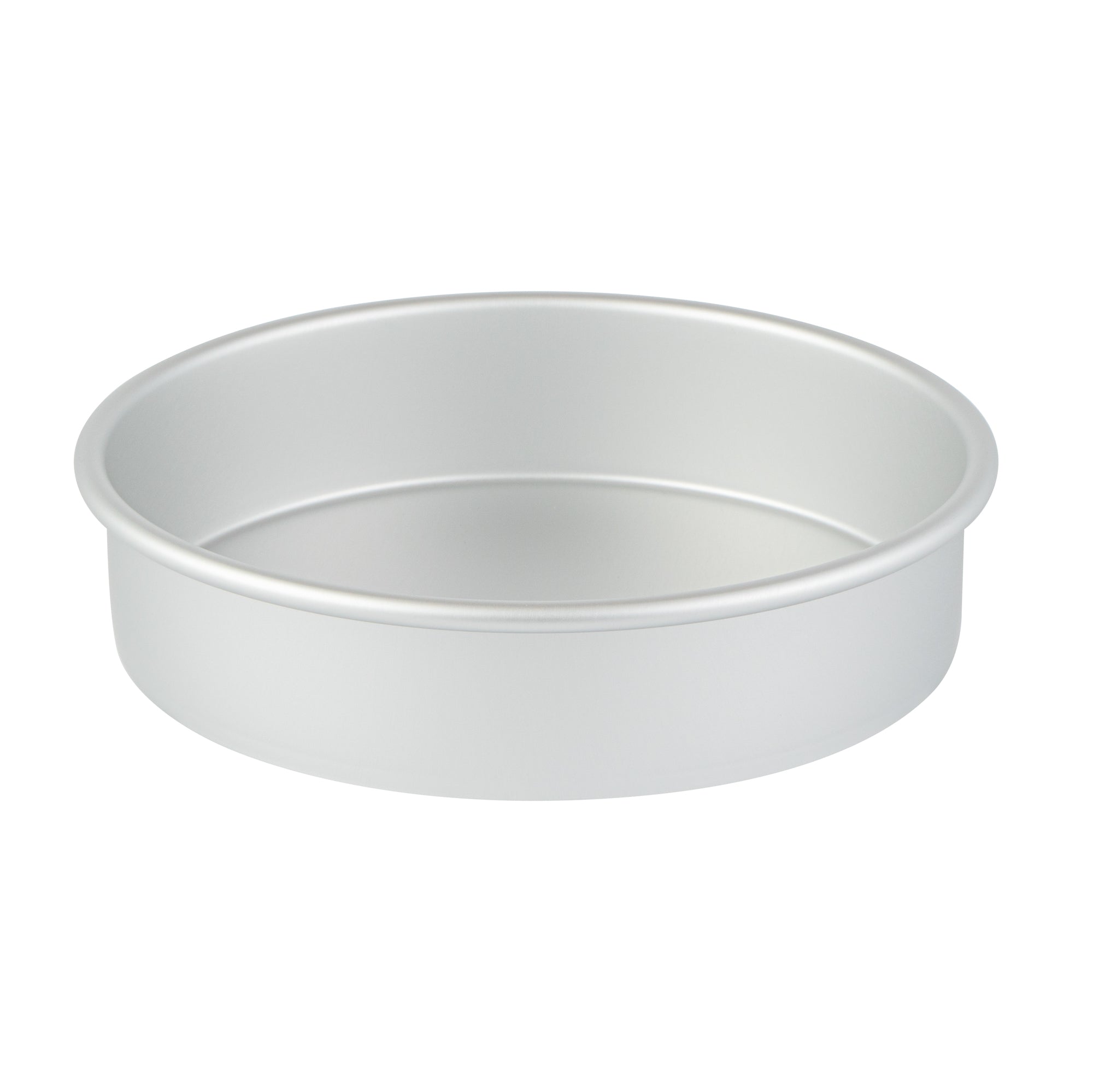 Restaurantware Met Lux Round Aluminum Straight-Sided Cake Pan - 8" X 8" X 2" - 12 Count Box