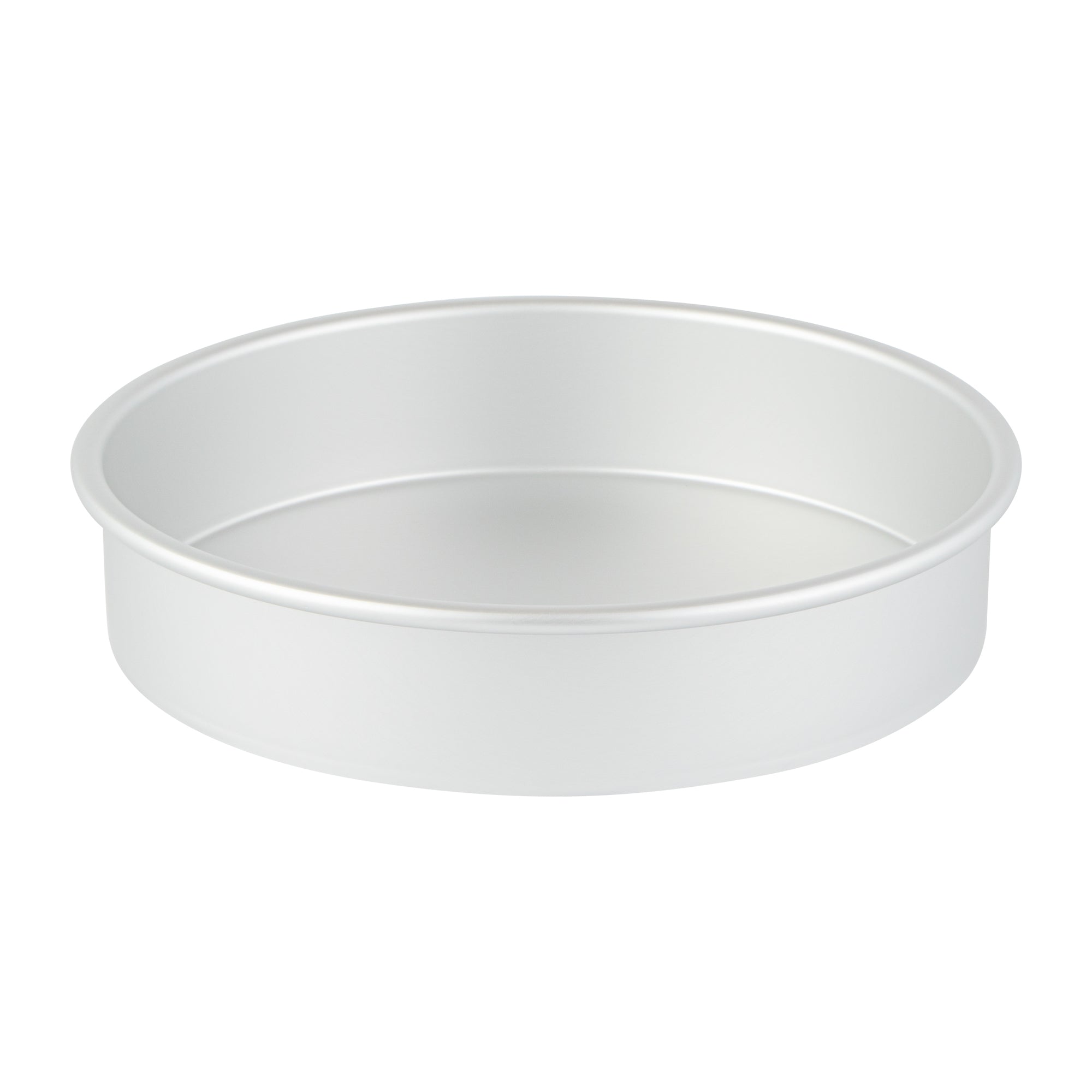 restaurantware Met Lux Round Aluminum Straight-Sided Cake Pan - 9" x 9" x 2" - 12 count box