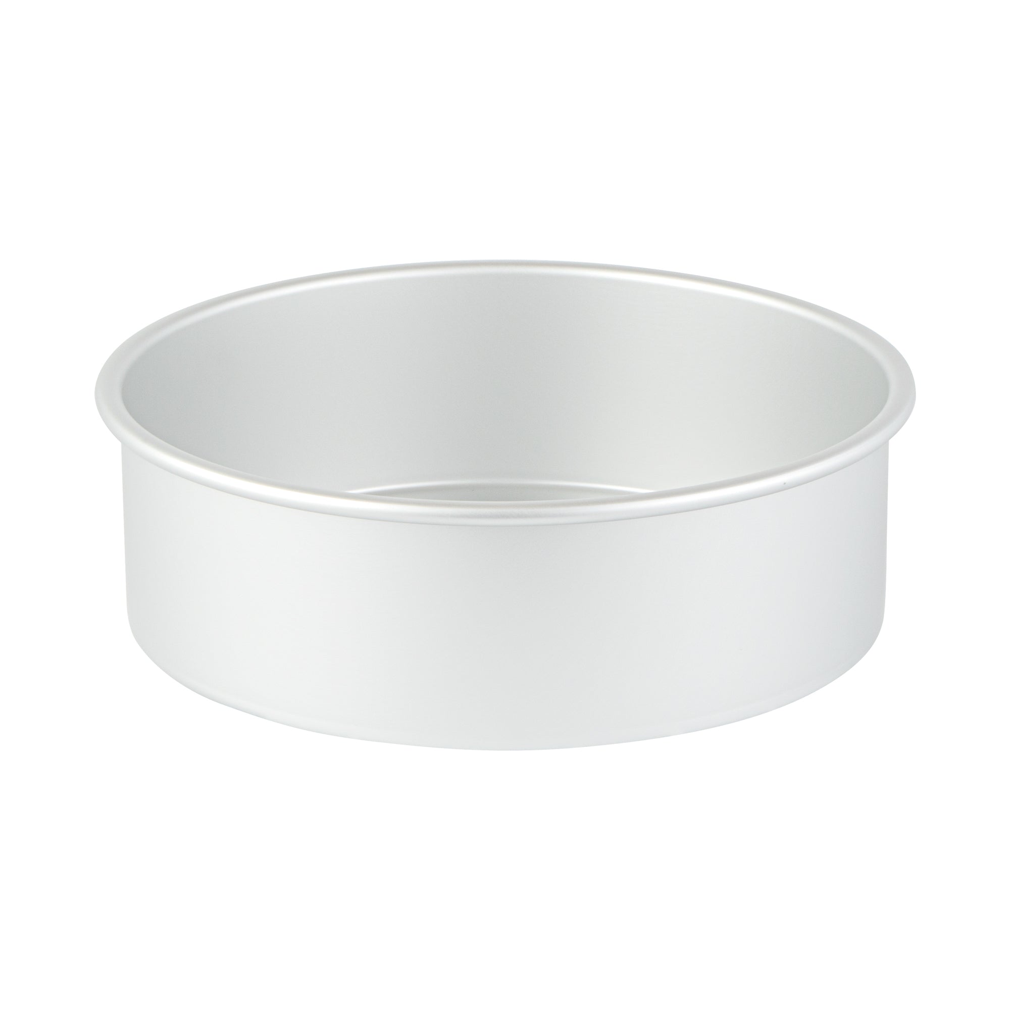 restaurantware Met Lux Round Aluminum Straight-Sided Cake Pan - 9" x 9" x 3" - 12 count box