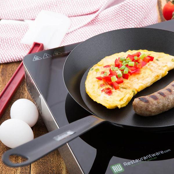 Restaurantware Met Lux Round Black Carbon Steel 10" Fry Pan - Non-Stick - 1 Count Box