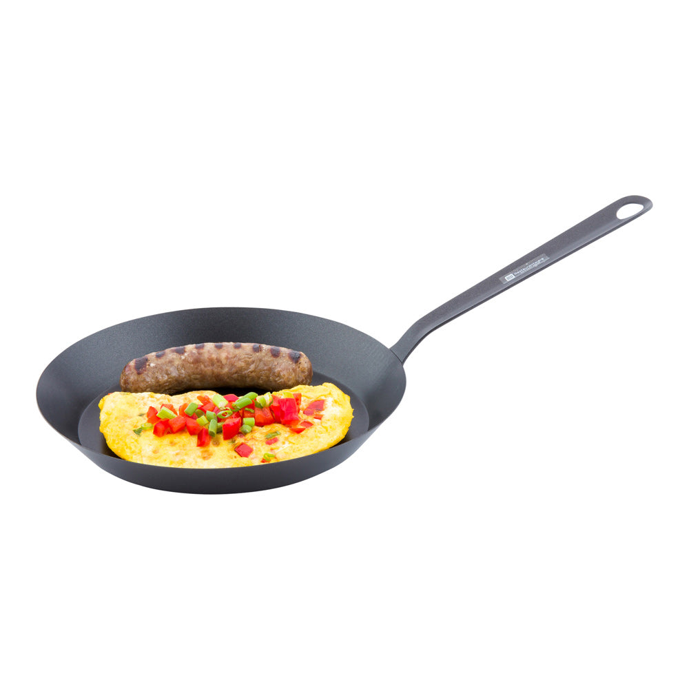 restaurantware Met Lux Round Black Carbon Steel 10" Fry Pan - Non-Stick - 1 count box