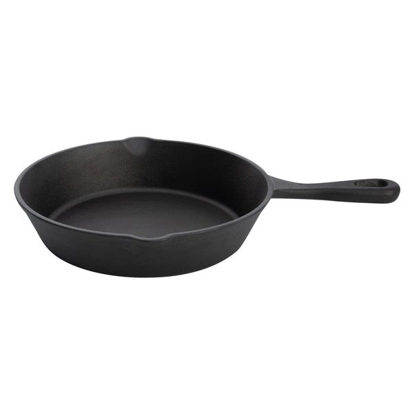 Restaurantware Met Lux Round Black Cast Iron 8" Fry Pan - Pre-seasoned - 1 Count Box
