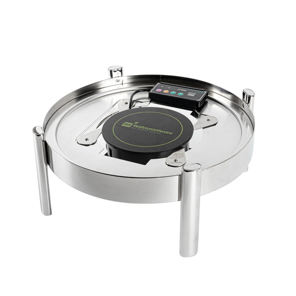 Restaurantware Met Lux Round Black Induction Warming Unit - For Compatible Chafers 500W Adjustable - 9 1/2" X 9 1/2" X 3" - 1 Count Box