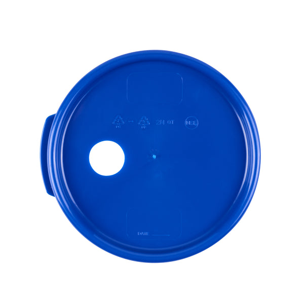 Restaurantware Met Lux Round Blue Plastic Lid - Fits 4 Qt Food Storage Container - 1 Count Box