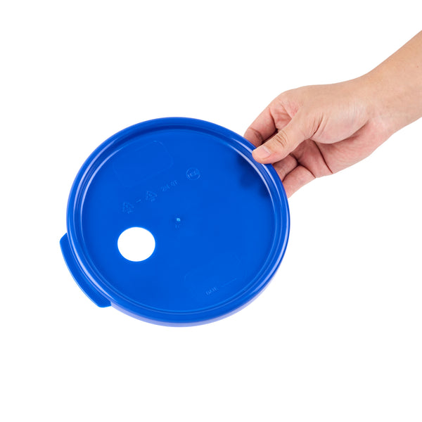 Restaurantware Met Lux Round Blue Plastic Lid - Fits 4 Qt Food Storage Container - 1 Count Box