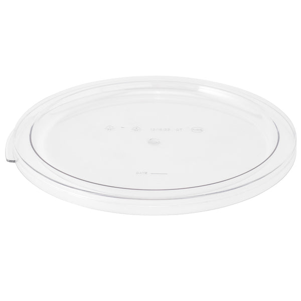 Restaurantware Met Lux Round Clear Plastic Food Storage Container Lid - Fits 12 18 And 22 Qt - 12 1/2" X 12 1/2" X 3/4" - 10 Count Box