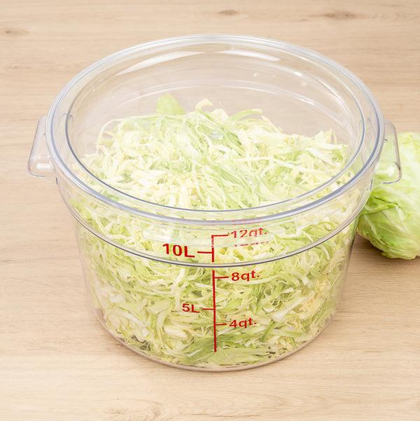 Restaurantware Met Lux Round Clear Plastic Food Storage Container Lid - Fits 12 18 And 22 Qt - 12 1/2" X 12 1/2" X 3/4" - 10 Count Box