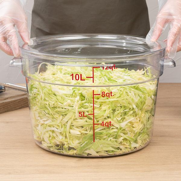 Restaurantware Met Lux Round Clear Plastic Food Storage Container Lid - Fits 12 18 And 22 Qt - 12 1/2" X 12 1/2" X 3/4" - 10 Count Box