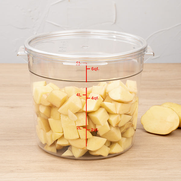 Restaurantware Met Lux Round Clear Plastic Food Storage Container Lid - Fits 6 And 8 Qt - 8 3/4" X 8 3/4" X 1/2" - 10 Count Box