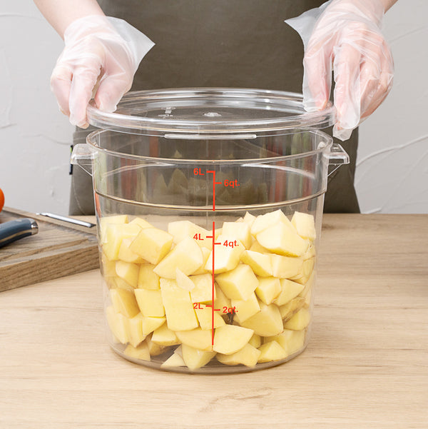 Restaurantware Met Lux Round Clear Plastic Food Storage Container Lid - Fits 6 And 8 Qt - 8 3/4" X 8 3/4" X 1/2" - 10 Count Box