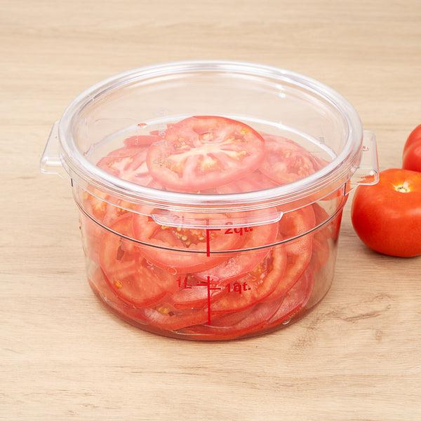 Restaurantware Met Lux Round Clear Plastic Food Storage Container Lid - Fits 2 And 4 Qt - 7 1/4" X 7 1/4" X 1/2" - 10 Count Box