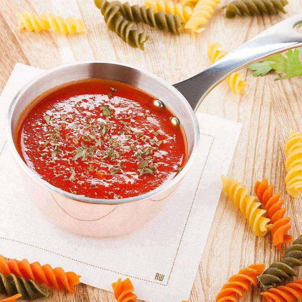 Restaurantware Met Lux Round Copper And Stainless Steel Mini Sauce Pan - 7" X 3 1/2" X 2" - 1 Count Box
