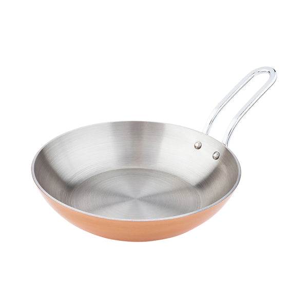Restaurantware Met Lux Round Copper And Stainless Steel Mini Skillet - 6 1/2" X 6 1/2" X 1 1/2" - 1 Count Box