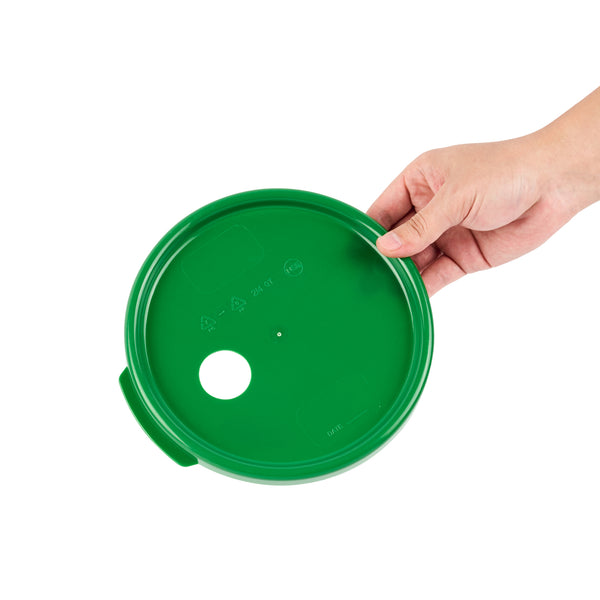Restaurantware Met Lux Round Green Plastic Lid - Fits 4 Qt Food Storage Container - 1 Count Box