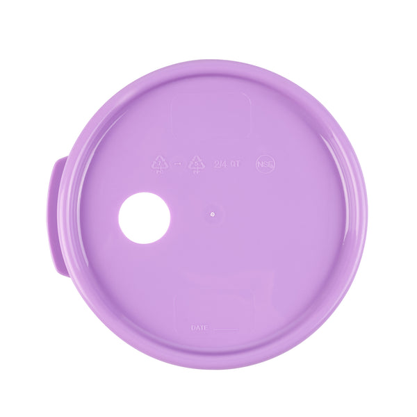 Restaurantware Met Lux Round Purple Plastic Lid - Fits 4 Qt Food Storage Container - 1 Count Box